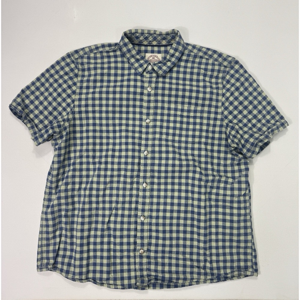 Fat Face Shirt Mens 2XL Blue Check Classic Short Sleeve Button Up Cotton Casual